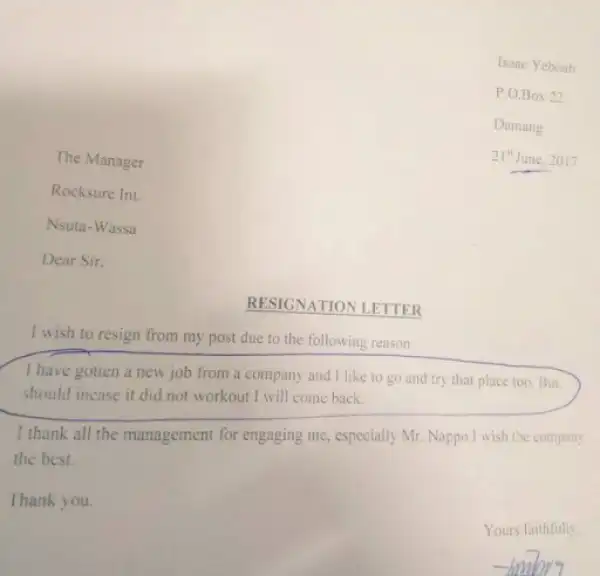 See The Hilarious Resignation Letter An Employee Handed Over To His Boss
